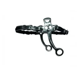 Jump'In Hackamore Cuir Branches Courtes et Plates Noir