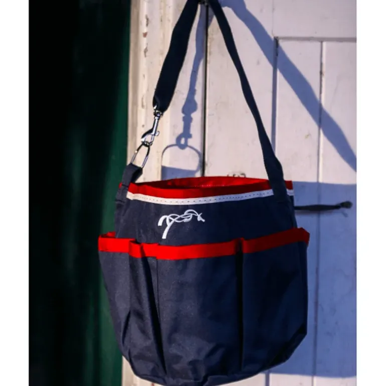 PÉNÉLOPE - Sac de Pansage Groom - Marine/Rouge